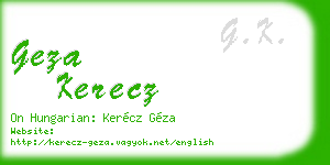 geza kerecz business card