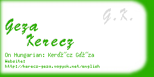 geza kerecz business card